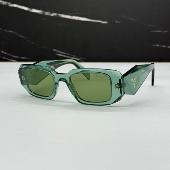 NEW SPR 17W 11R10E PRADA SQUARE PR 17WS 11R10E GREEN PR17WS WOMEN SUNGLASSES - Picture 5 of 14
